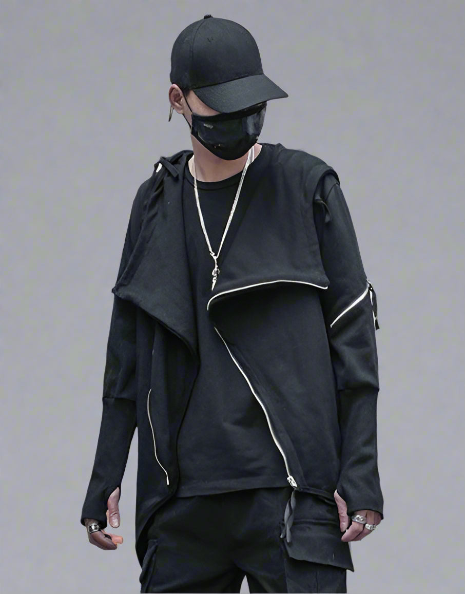 Sleek Urban Tech Zippered Hoodie -  functional apparel - Sleek Urban Tech Zippered Hoodie for Comfort and Style - View 4