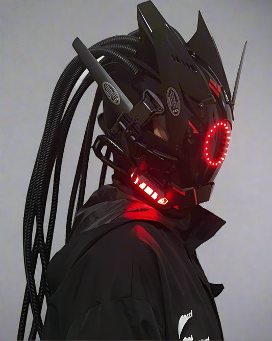 Smart LED Cyberpunk Helmet - creative costumes - LED Cyberpunk Helmet for Creative Costume Adventures - Main view