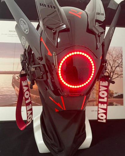 Smart LED Cyberpunk Helmet -  holiday party decoration - LED Cyberpunk Helmet for Creative Costume Adventures - View 3