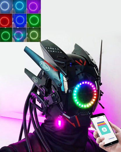 Smart LED Cyberpunk Helmet -  led helmet - LED Cyberpunk Helmet for Creative Costume Adventures - View 10