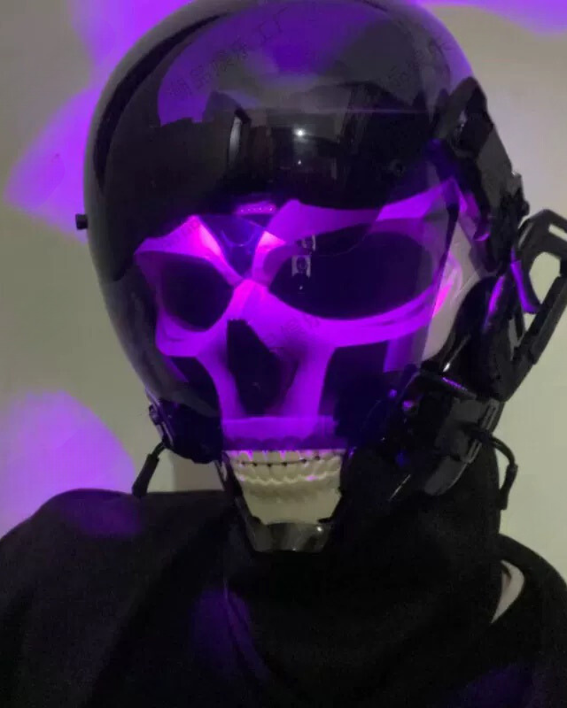 Smart LED Skull Cyberpunk Helmet -  party mask - Cyberpunk LED Skull Helmet for Unique Style - View 12