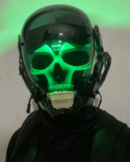 Smart LED Skull Cyberpunk Helmet -  rechargeable cyberpunk mask - Cyberpunk LED Skull Helmet for Unique Style - View 13