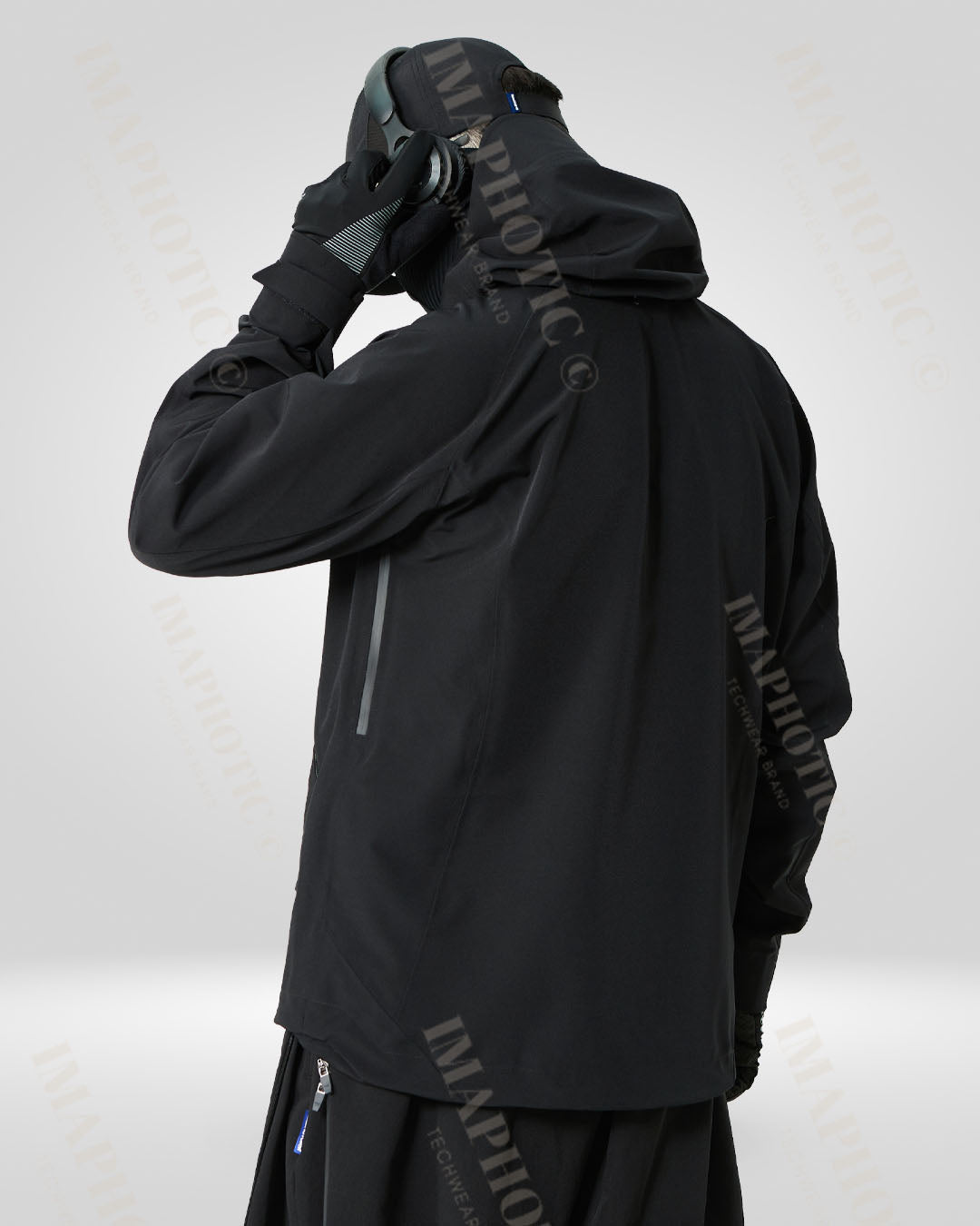 Soft Shell Black Windbreaker Jacket -  high-neck jacket - Stylish Black Windbreaker Jacket for Winter Adventures - View 5