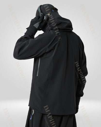 Soft Shell Black Windbreaker Jacket -  high-neck jacket - Stylish Black Windbreaker Jacket for Winter Adventures - View 5