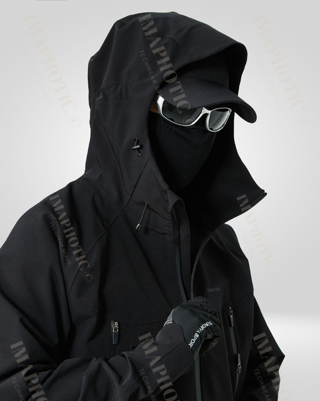 Soft Shell Black Windbreaker Jacket -  ski jacket - Stylish Black Windbreaker Jacket for Winter Adventures - View 6