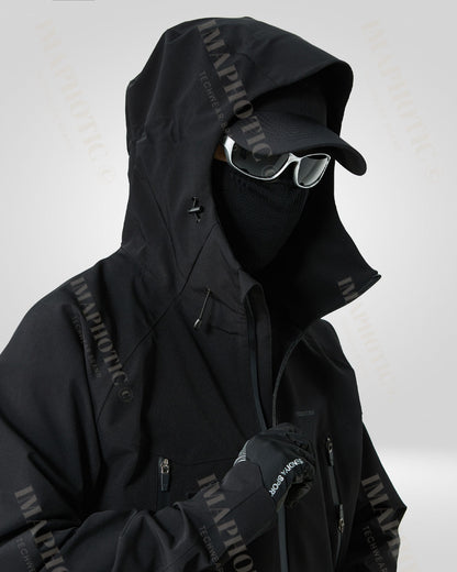 Soft Shell Black Windbreaker Jacket -  ski jacket - Stylish Black Windbreaker Jacket for Winter Adventures - View 6