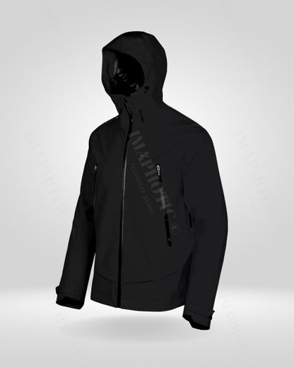 Soft Shell Black Windbreaker Jacket - windbreaker jacket - Stylish Black Windbreaker Jacket for Winter Adventures - View 2