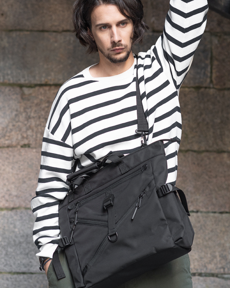 Spacious Elite Messenger Bag -  nylon bag - Soft Techwear Horizontal Messenger Bag with Versatile Style - View 4