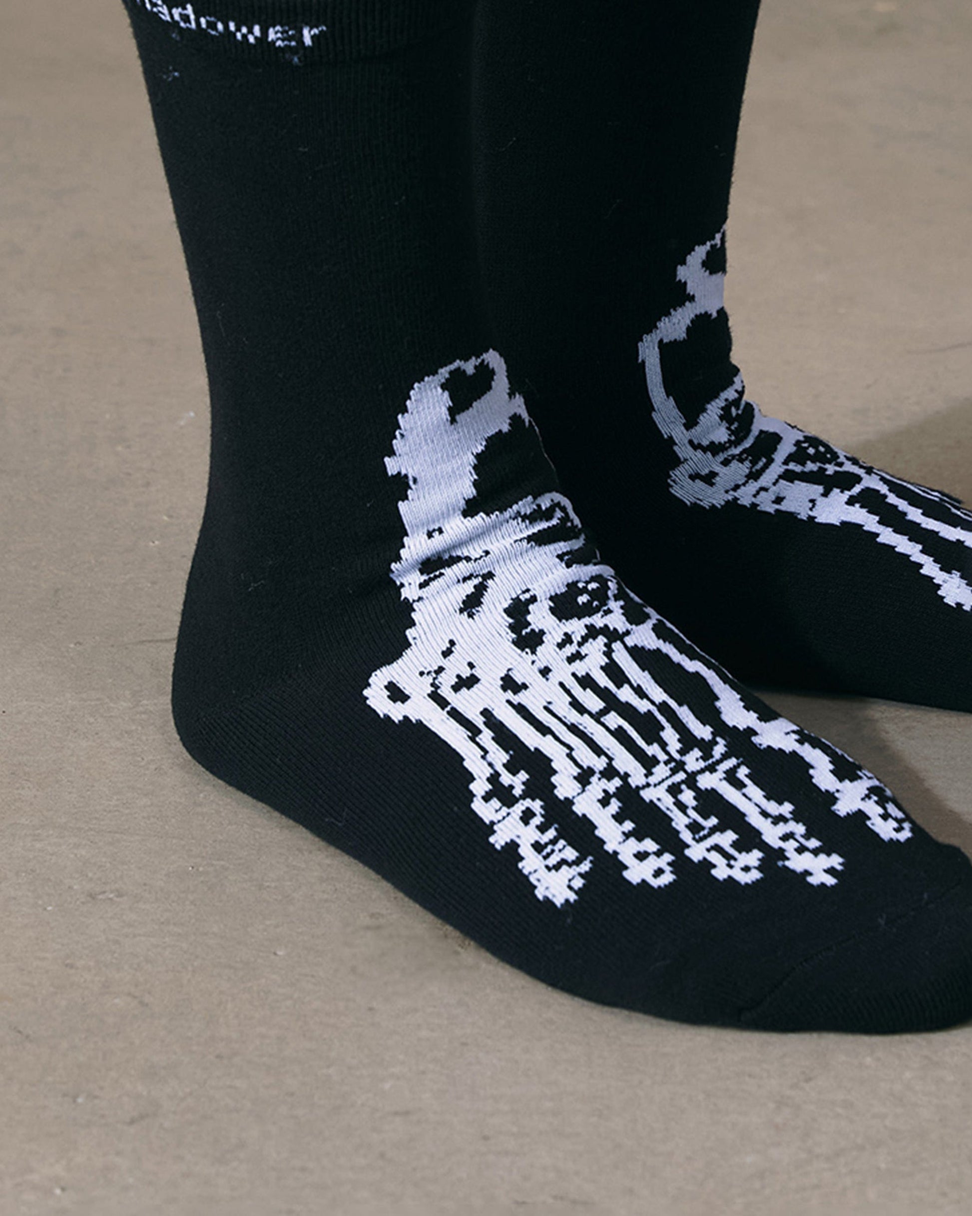 Socks - Spooky Style Skeleton Socks - Black by Imaphotic