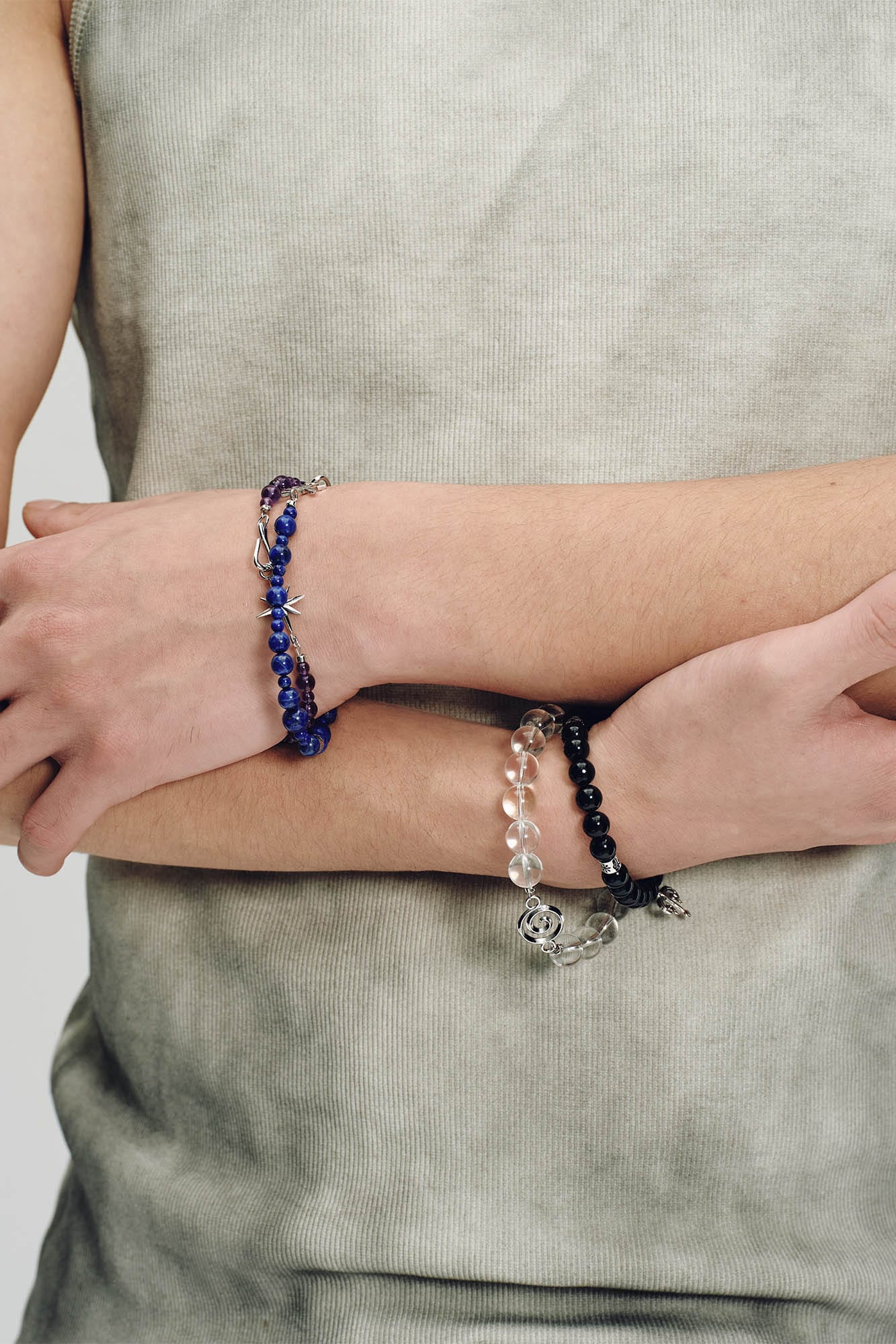 St dazzling Lapis Lazuli Bracelet -  streetwear - Lapis Lazuli Beaded Bracelet with Chaos Star Symbol - View 7