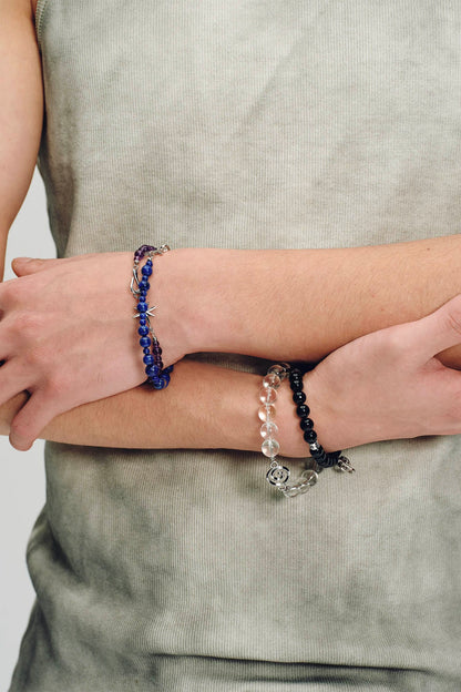 St dazzling Lapis Lazuli Bracelet -  streetwear - Lapis Lazuli Beaded Bracelet with Chaos Star Symbol - View 7