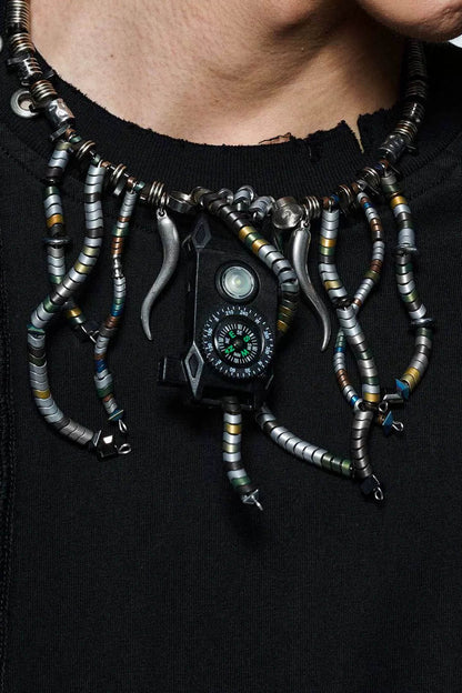 Stainless Steel Compass Necklace -  adventure necklace - Stainless Steel Compass Necklace with Unique Design - View 4