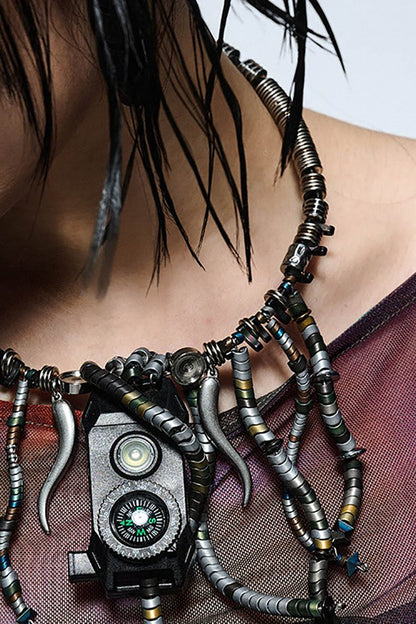 Stainless Steel Compass Necklace -  compass necklace - Stainless Steel Compass Necklace with Unique Design - View 5