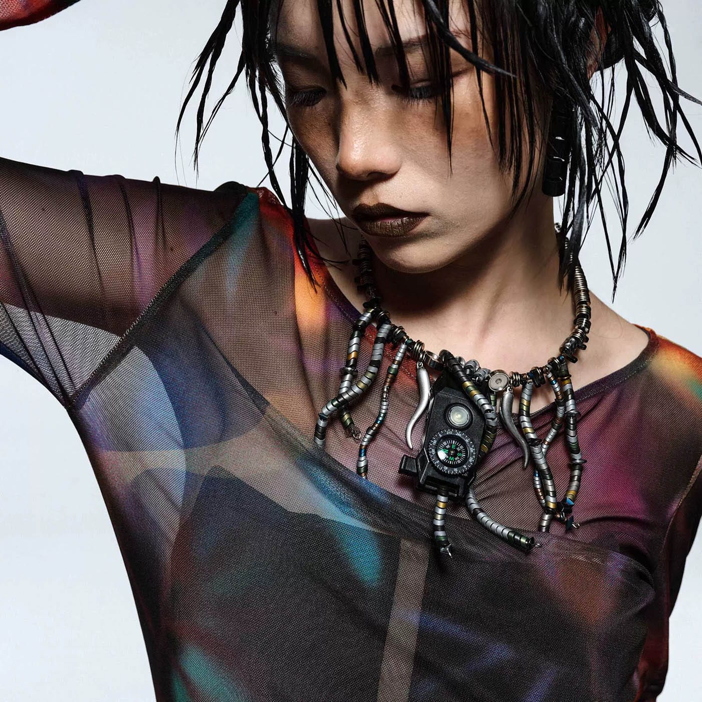 Necklace - Stainless Steel Compass Necklace - ILLUSORY Explorer Compass Stainless Necklace by Imaphotic