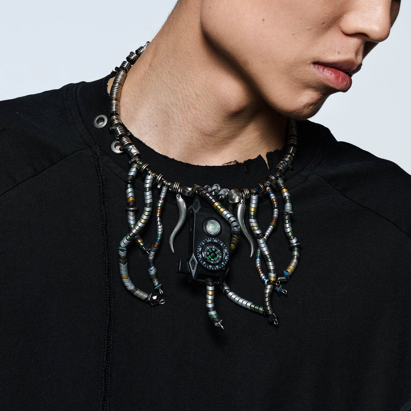 Necklace - Stainless Steel Compass Necklace - Need Edit by Imaphotic