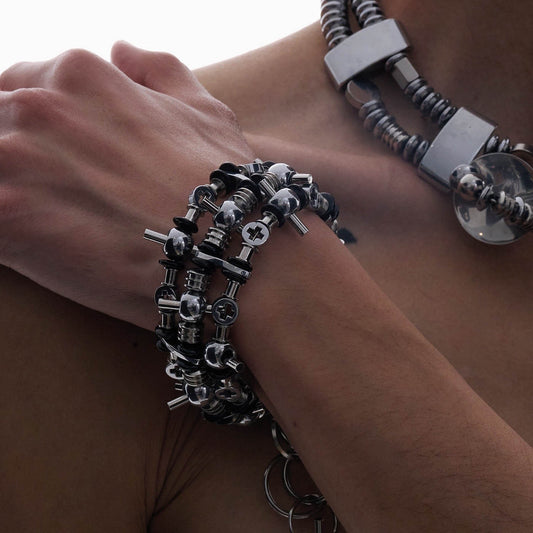 Stainless Steel Stealth Bracelet - stainless steel - Industrial Style Stainless Steel Stealth Bracelet - Main view