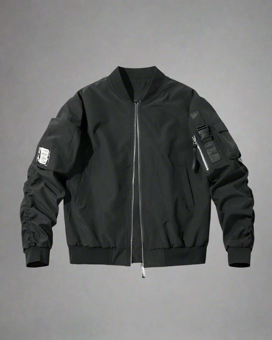 Stealth Urban Bomber Jacket - bomber jacket - Urban Black Bomber Jacket for Modern Style and Comfort - Main view