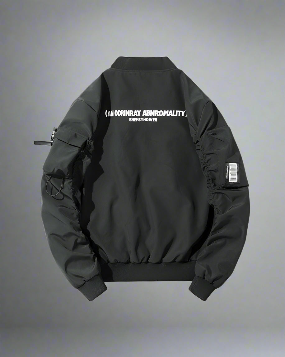 Stealth Urban Bomber Jacket - stylish techwear jacket - Urban Black Bomber Jacket for Modern Style and Comfort - View 2
