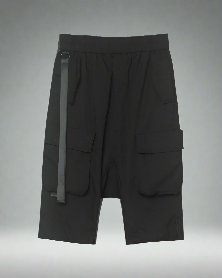 Stealth Utility Long Cargo Shorts -  urban style - Stealth Utility Long Cargo Shorts for Ultimate Comfort - View 8