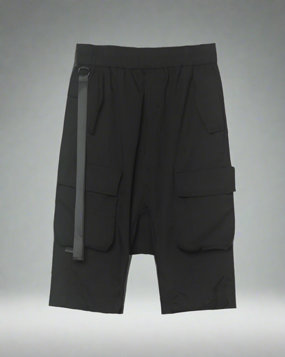 Stealth Utility Long Cargo Shorts -  urban style - Stealth Utility Long Cargo Shorts for Ultimate Comfort - View 8