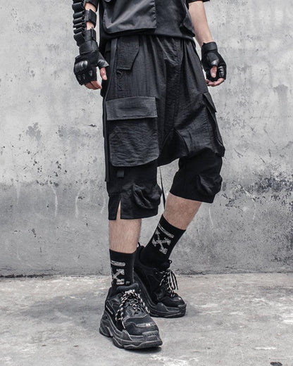 Stealth Utility Long Cargo Shorts - functional cargo shorts - Stealth Utility Long Cargo Shorts for Ultimate Comfort - View 2