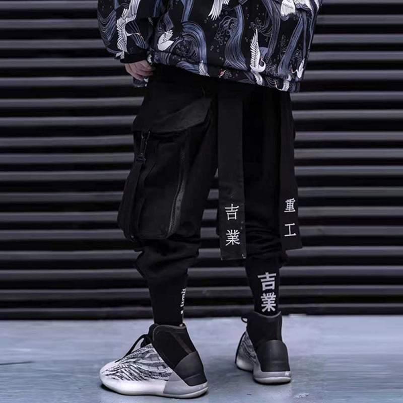 Stealthy Black Cargo Trousers -  black pants - Stylish Black Cargo Trousers for Everyday Adventures - View 3