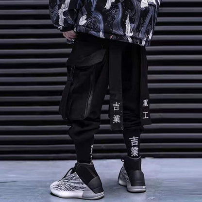 Stealthy Black Cargo Trousers -  black pants - Stylish Black Cargo Trousers for Everyday Adventures - View 3