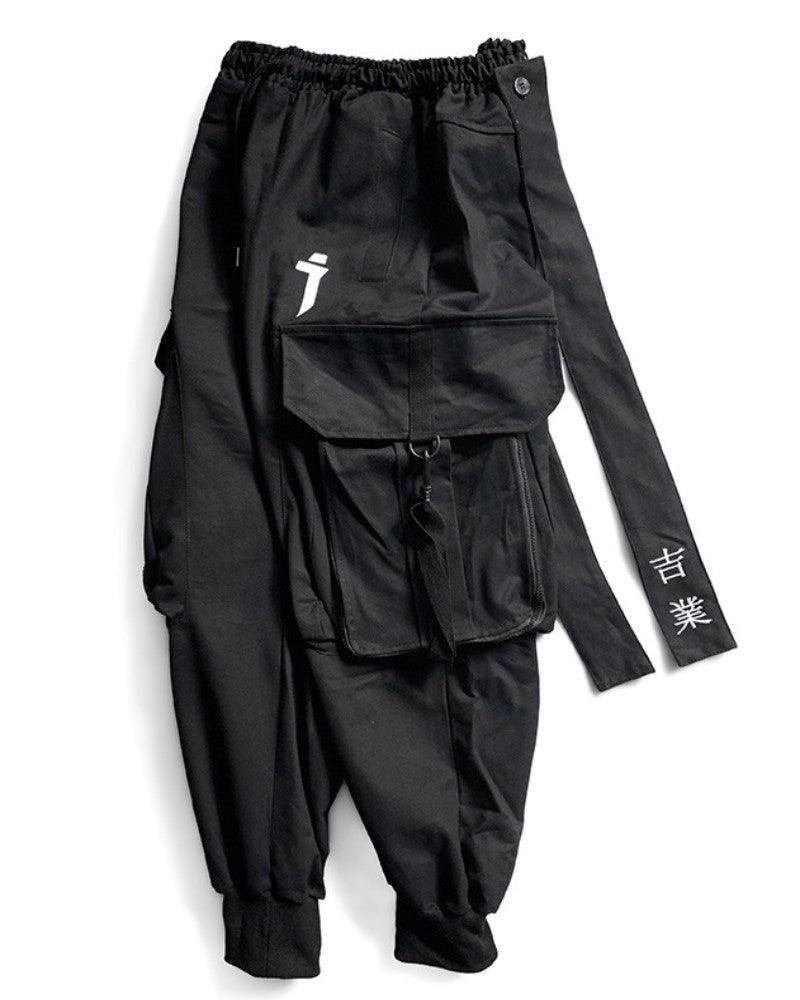 Stealthy Black Cargo Trousers -  cotton blend trousers - Stylish Black Cargo Trousers for Everyday Adventures - View 5