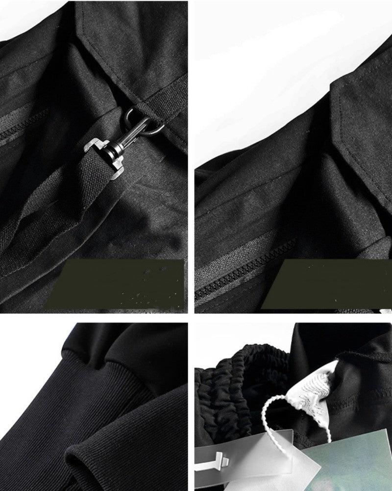 Stealthy Black Cargo Trousers -  urban wear - Stylish Black Cargo Trousers for Everyday Adventures - View 7