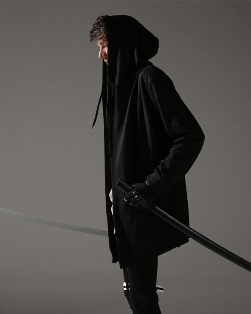 Stealthy Black Hooded Cloak -  comfortable cloak - Techwear Black Hooded Cloak for Stylish Comfort - View 3