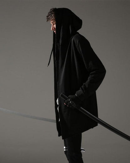 Stealthy Black Hooded Cloak -  comfortable cloak - Techwear Black Hooded Cloak for Stylish Comfort - View 3