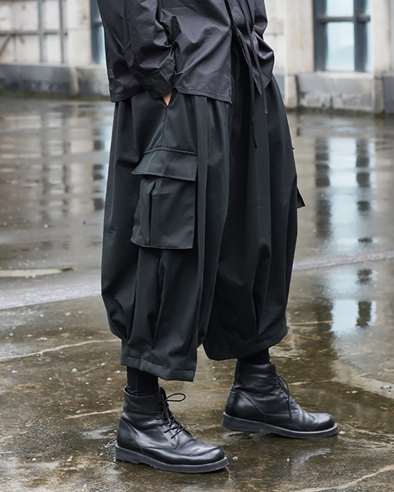 Stealthy Black Ninja Cargo Pants -  black pants - Ninja Cargo Pants in Black - Stylish & Comfortable Fit - View 3