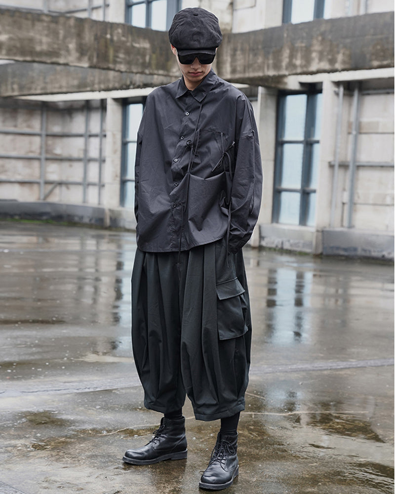 Stealthy Black Ninja Cargo Pants -  comfortable daily wear pants - Ninja Cargo Pants in Black - Stylish & Comfortable Fit - View 5