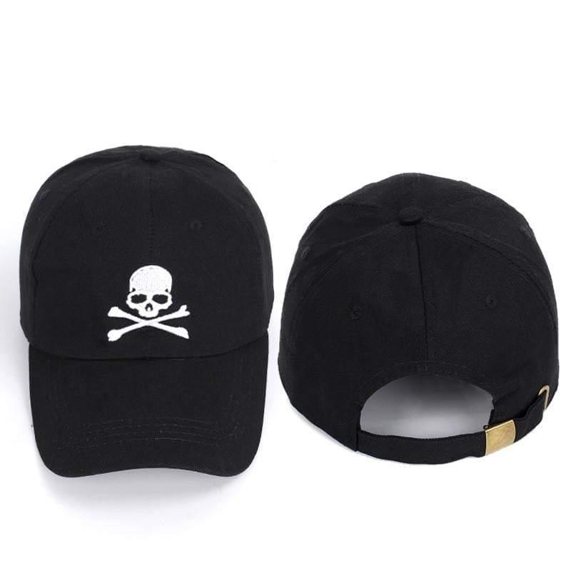 Stealthy Black Skull Cap -  adjustable skull cap - Unique Black Skull Cap with Devil Horns - View 3