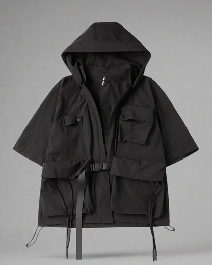 Stealthy Hooded Kimono Jacket -  everyday wear jacket - Stealthy Hooded Kimono Jacket for Urban Style - View 10