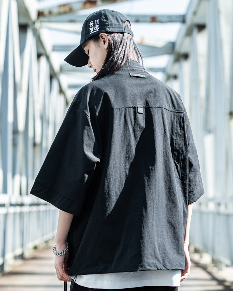 Stealthy Hooded Kimono Jacket - hooded kimono - Stealthy Hooded Kimono Jacket for Urban Style - View 2