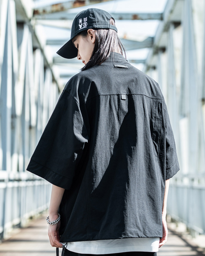 Stealthy Hooded Kimono Jacket - hooded kimono - Stealthy Hooded Kimono Jacket for Urban Style - View 2