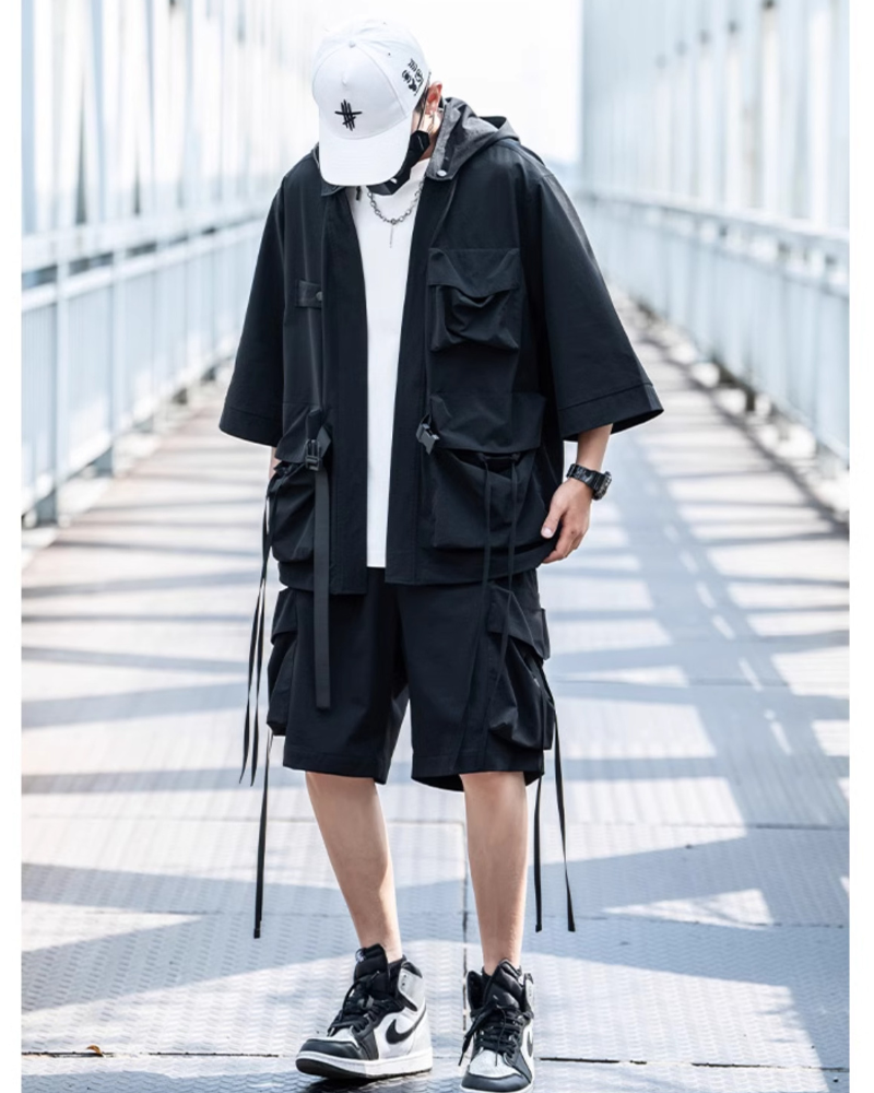 Stealthy Hooded Kimono Jacket - hooded kimono - Stealthy Hooded Kimono Jacket for Urban Style - View 9