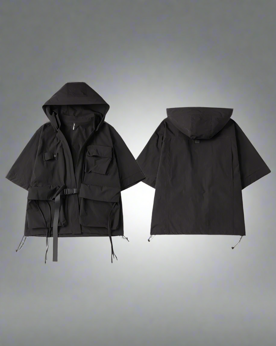 Stealthy Hooded Kimono Jacket -  ninja style - Stealthy Hooded Kimono Jacket for Urban Style - View 11