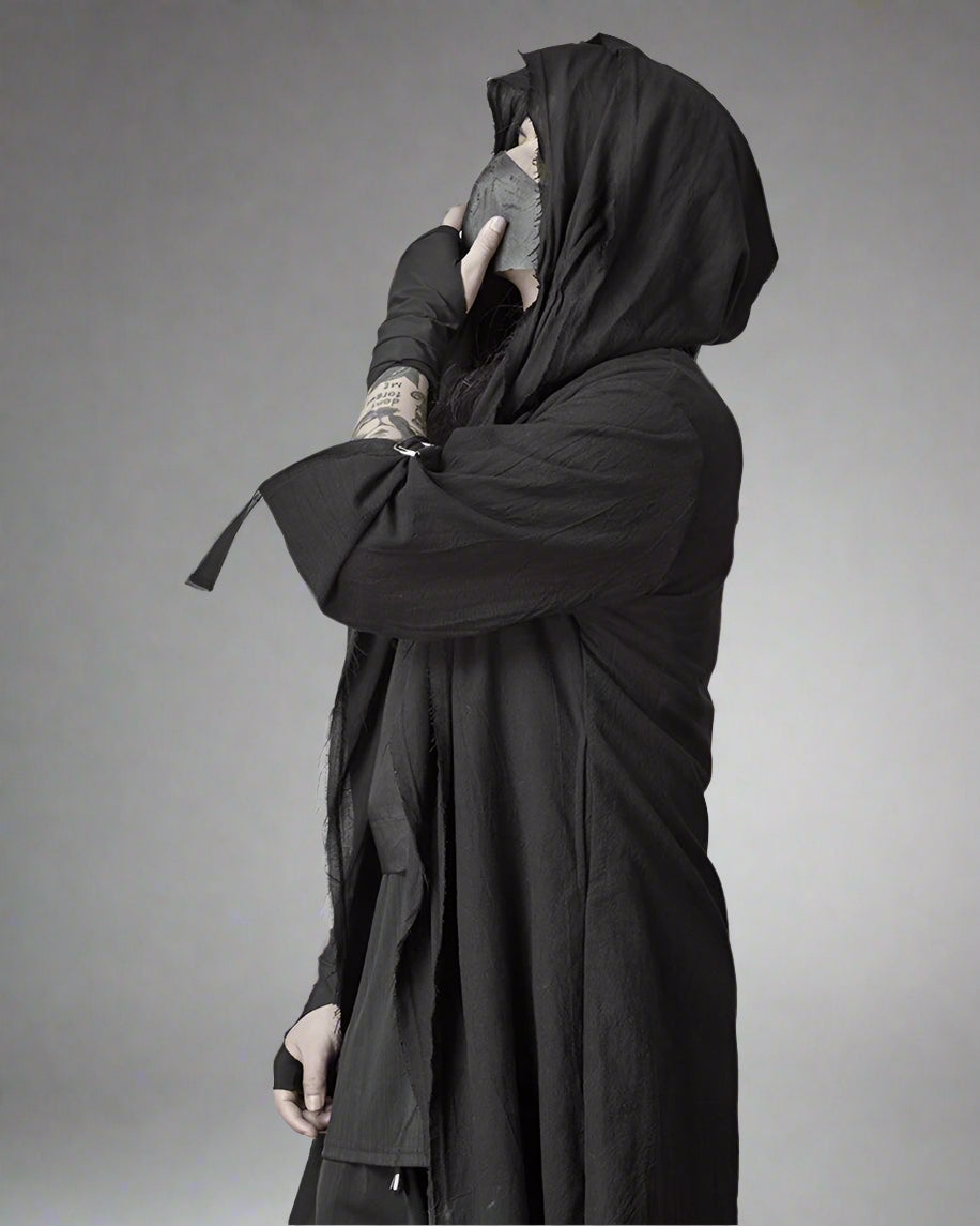Stealthy Techwear Ninja Cloak -  ninja cloak - Futuristic Black Techwear Ninja Cloak for Urban Style - View 4