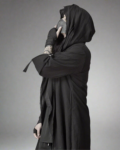 Stealthy Techwear Ninja Cloak -  ninja cloak - Futuristic Black Techwear Ninja Cloak for Urban Style - View 4