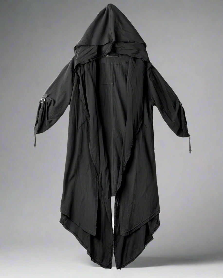 Stealthy Techwear Ninja Cloak -  urban ninja outfit - Futuristic Black Techwear Ninja Cloak for Urban Style - View 7