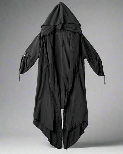 Stealthy Techwear Ninja Cloak -  urban ninja outfit - Futuristic Black Techwear Ninja Cloak for Urban Style - View 7