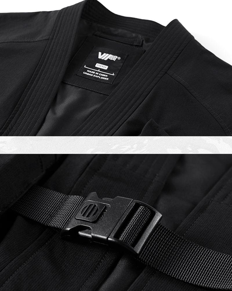 Stealthy Urban Techwear Kimono -  futuristic - Futuristic Urban Techwear Kimono Jacket for Versatile Style - View 5