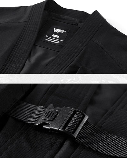 Stealthy Urban Techwear Kimono -  futuristic - Futuristic Urban Techwear Kimono Jacket for Versatile Style - View 5