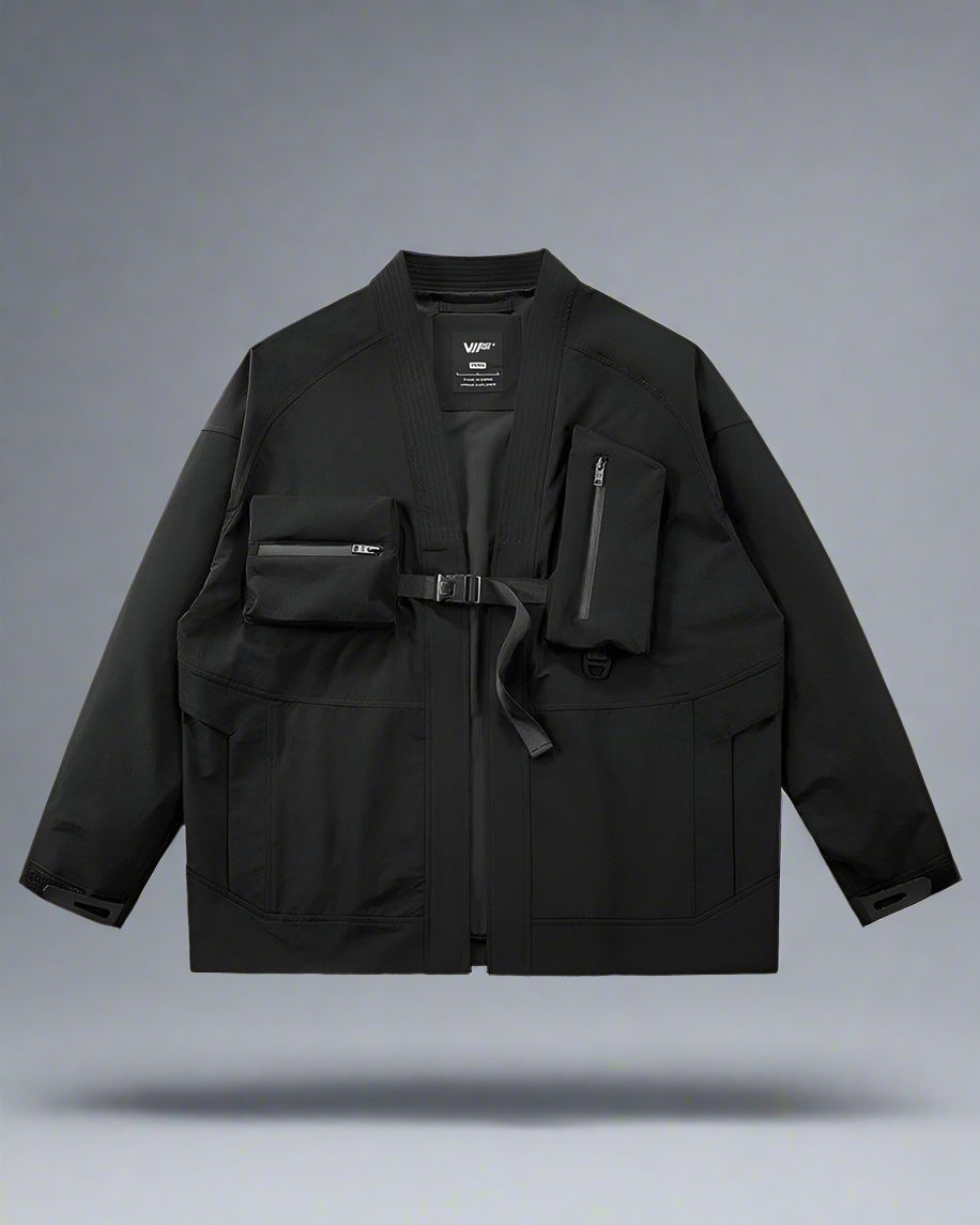 Stealthy Urban Techwear Kimono - futuristic kimono jacket - Futuristic Urban Techwear Kimono Jacket for Versatile Style - Main view