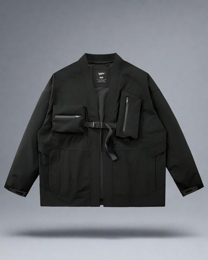 Stealthy Urban Techwear Kimono - futuristic kimono jacket - Futuristic Urban Techwear Kimono Jacket for Versatile Style - Main view