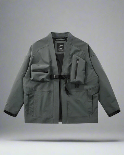Stealthy Urban Techwear Kimono - kimono - Futuristic Urban Techwear Kimono Jacket for Versatile Style - View 2