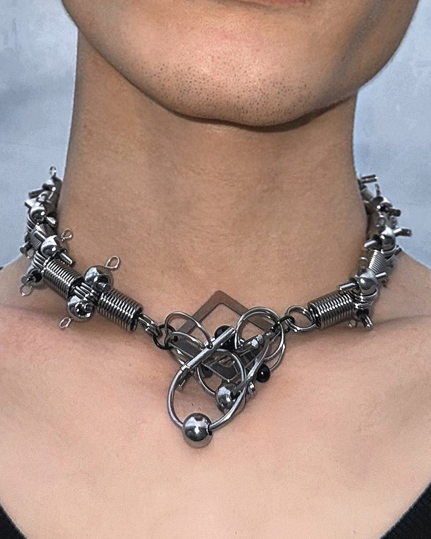 Necklace - Steampunk Mechanical Rivet Necklace - ILLUSORY Ex Machina Mechanical Rivet Necklace by Imaphotic