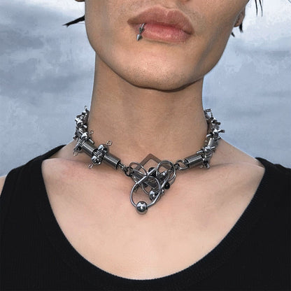 Steampunk Mechanical Rivet Necklace - New Arrivals - Steampunk Mechanical Rivet Necklace with Unique Design - Main view